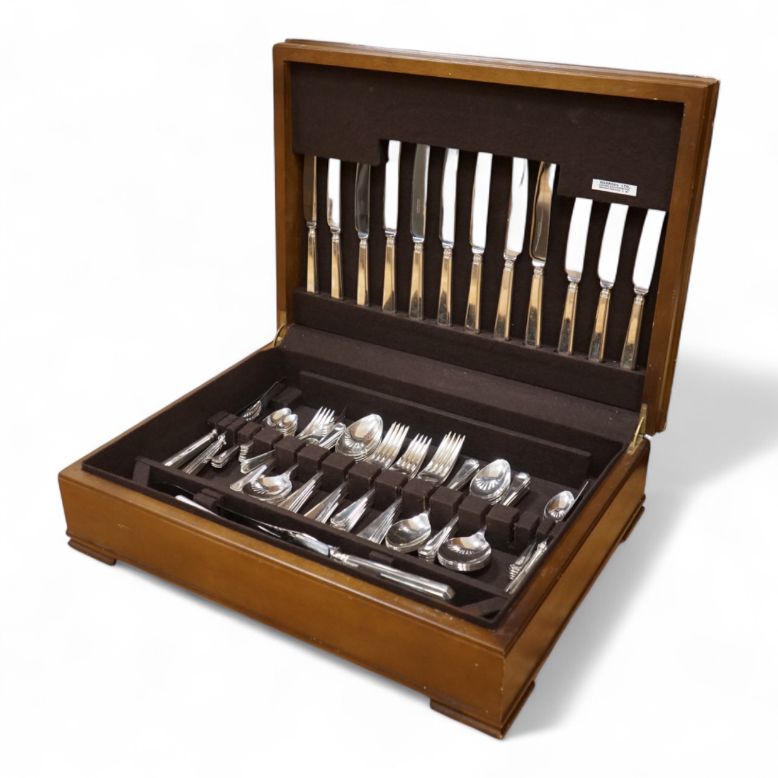 A Harrod's silver plated canteen of cutlery